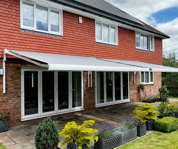 An awning as installed by the Great British Awning and Blind Company