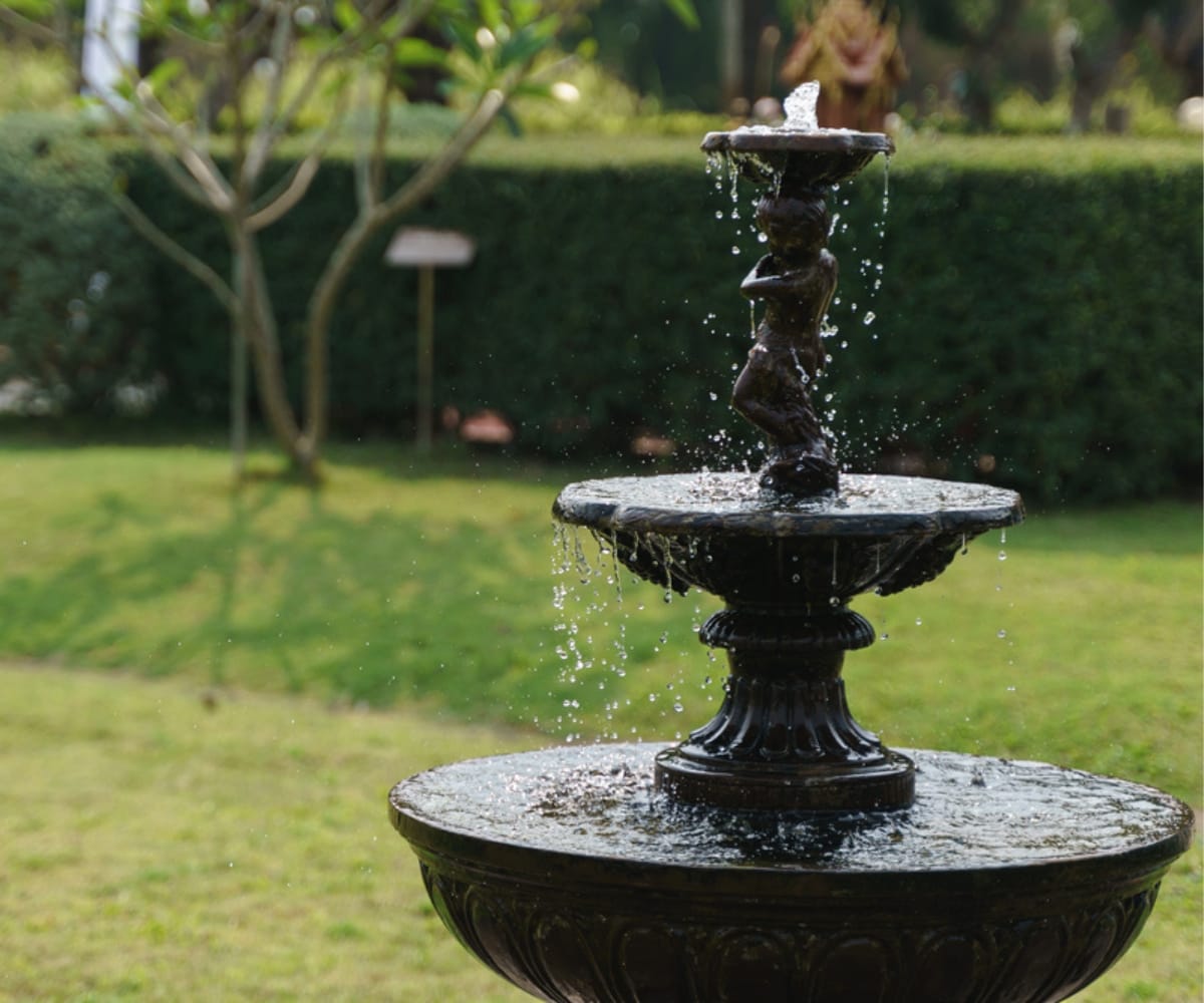 A luxury water feature in a garden