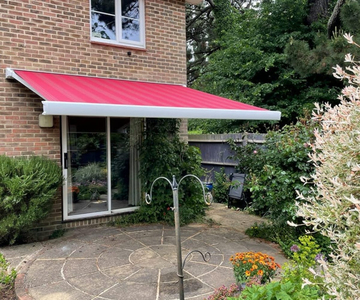 An outdoor awning as installed by Great British Awnings