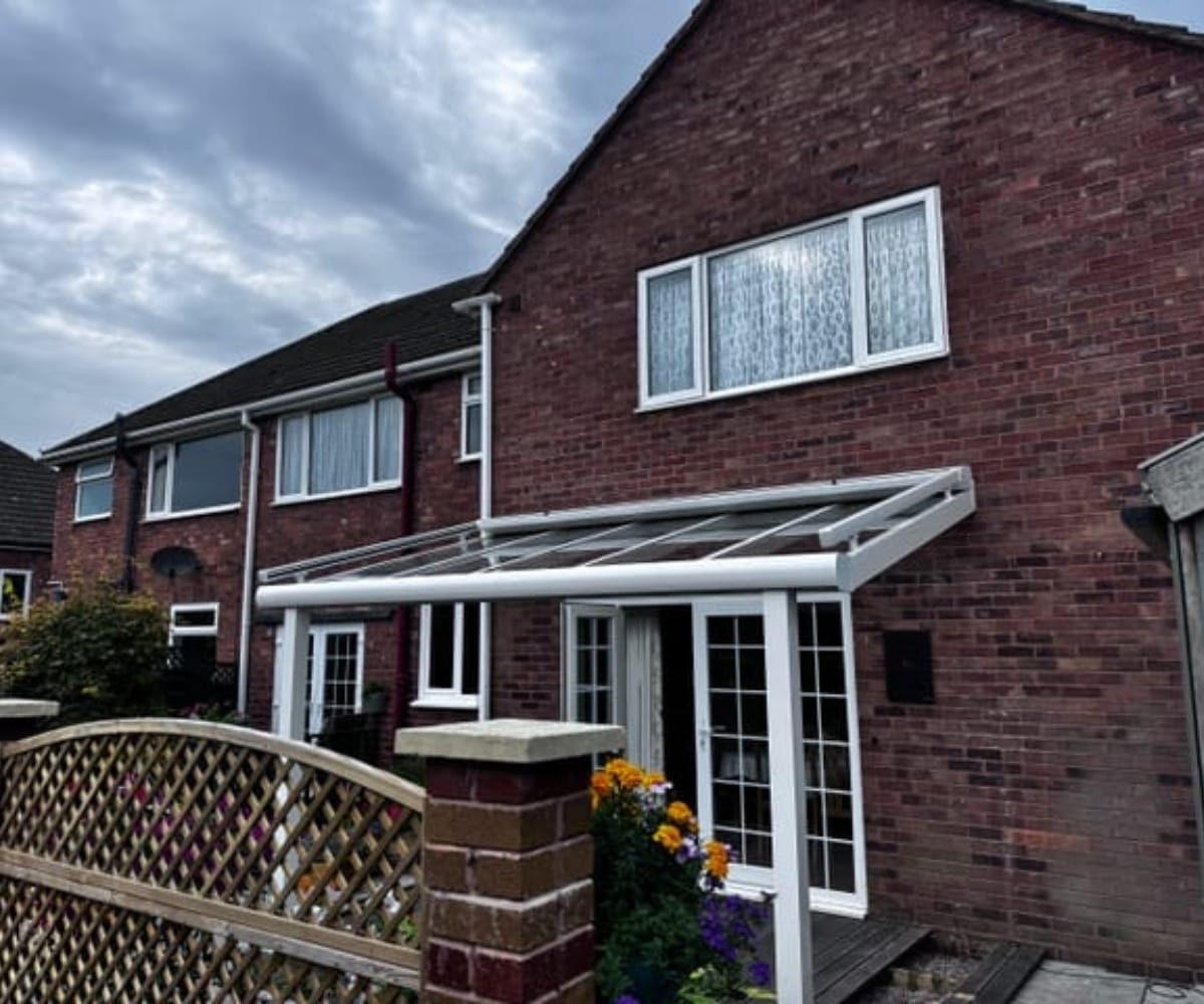 A glass veranda as installed by Great British Awnings