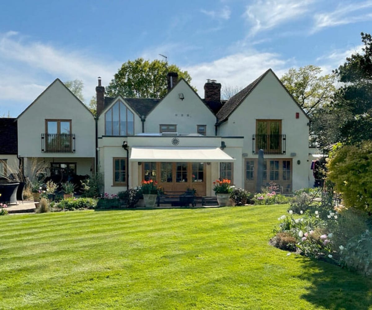 An awning installed by Great British Awning in a garden